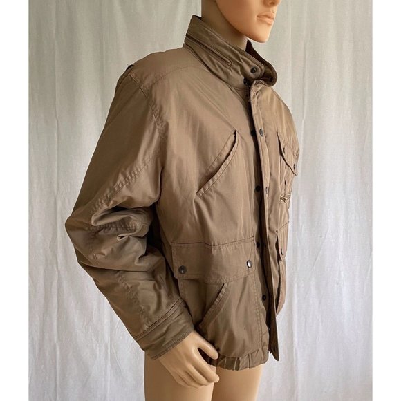 River Oaks Men's Jacket Rain Coat Brown Long Sleeves Full Zip Pocket Size XL - Picture 4 of 12
